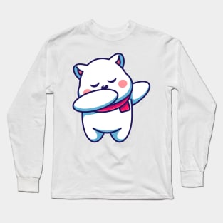 Cute baby polar bear dabbing cartoon Long Sleeve T-Shirt